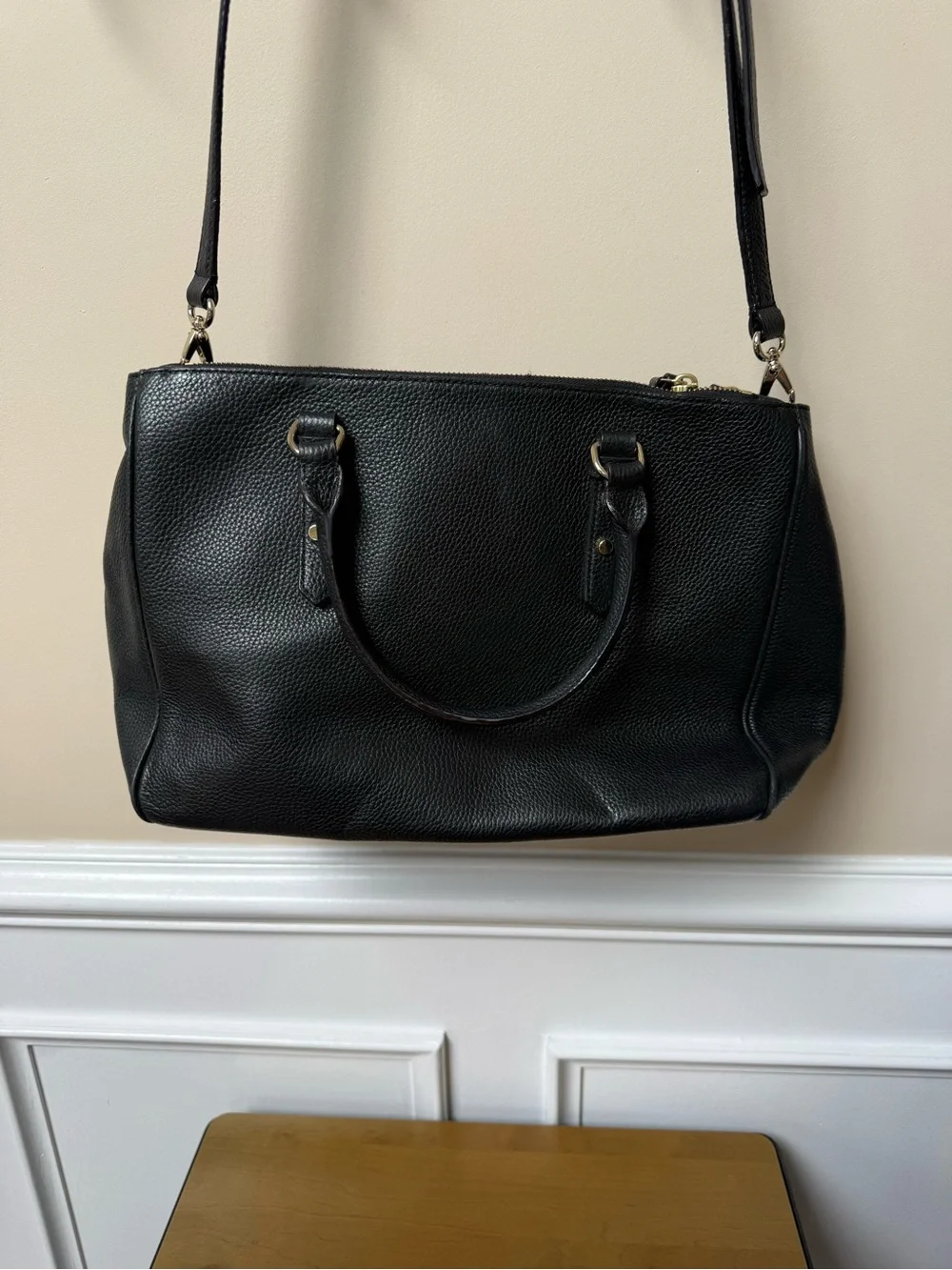 kate spade Black Pebbled Leather Shoulder Satchel
